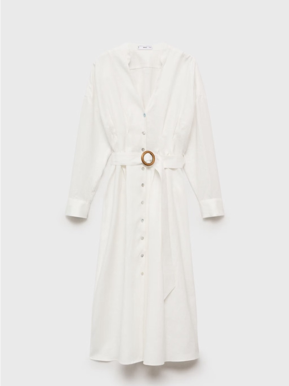 MANGO 100% LINEN SHIRT DRESS WITH BELT - Picture 10 of 10